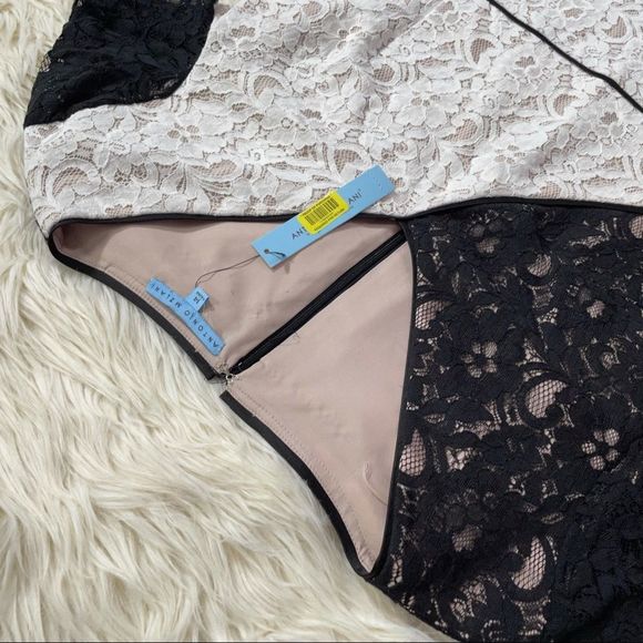 SOLD✨NWT ANTONIO MELANI Sarah B&W lace dress - Picture 4 of 5